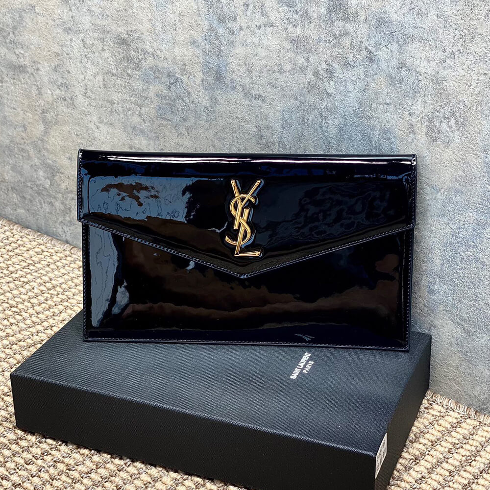 YSL UPTOWN POUCH IN PATENT LEATHER(HIGH-END GRADE)